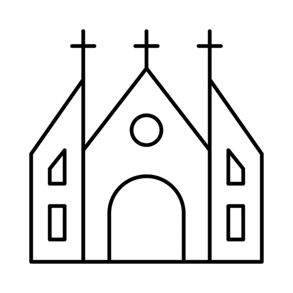 Igreja Edifício Vetor Católico Ícone Cor — Vetor de Stock