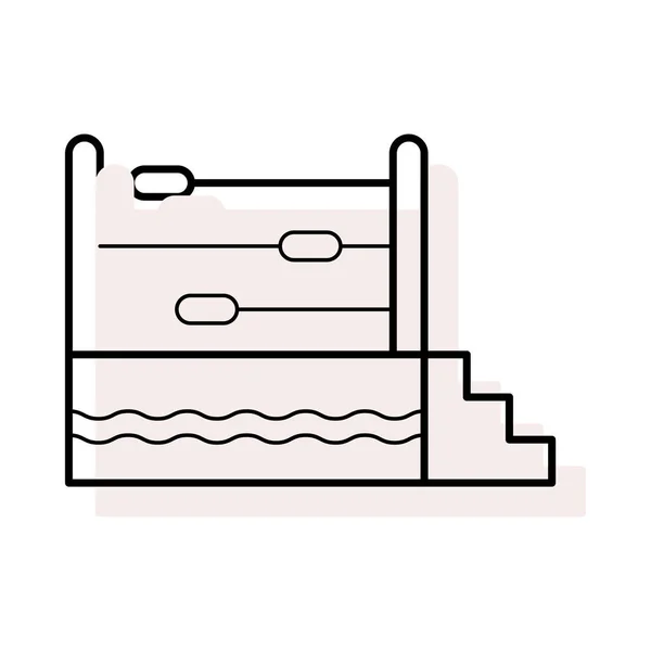 Boxring Flaches Symbol Isoliert Auf Weißem Hintergrund Vektor Illustration — Stockvektor