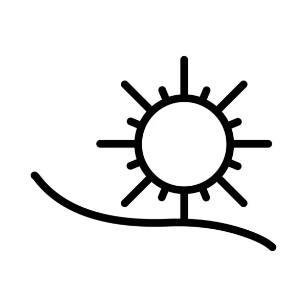 Sommersonne Flaches Symbol Vektor Illustration — Stockvektor