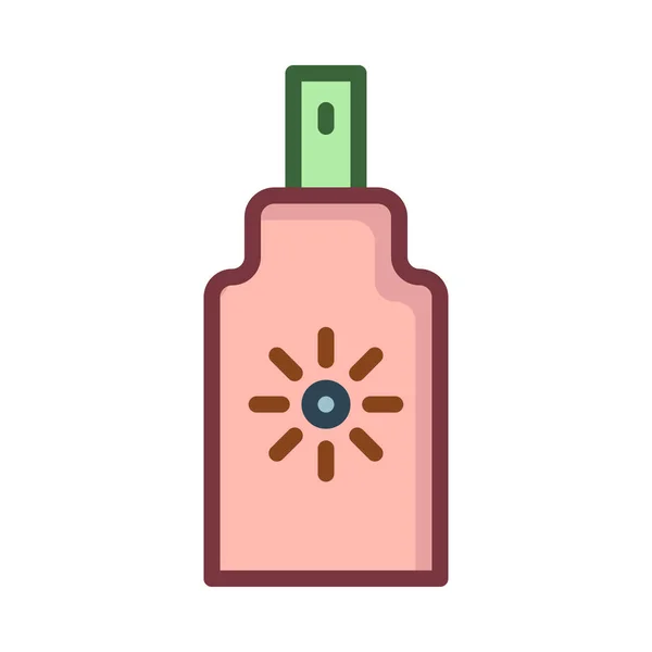 Sunblock Tube Platte Pictogram Vector Illustratie — Stockvector