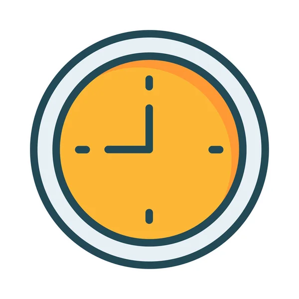 Reloj Pared Icono Plano Vector Ilustración — Archivo Imágenes Vectoriales