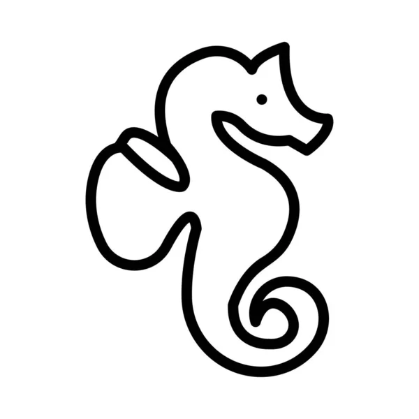 Seahorse Platte Pictogram Vector Illustratie — Stockvector