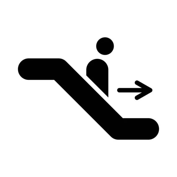 Passenger Escalator Flat Icon Isolated White Background Vector Illustration — Stock Vector