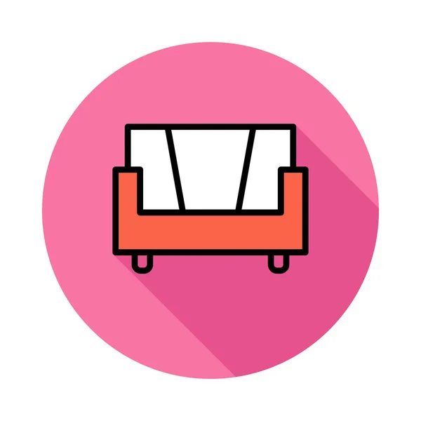 Sofa Platte Pictogram Vector Illustratie Interieur Concept — Stockvector