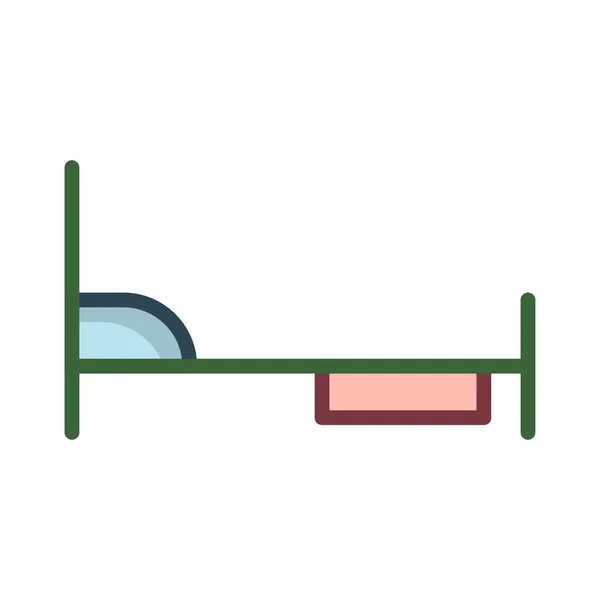 Motel Schlafbett Flaches Symbol Vektor Illustration — Stockvektor