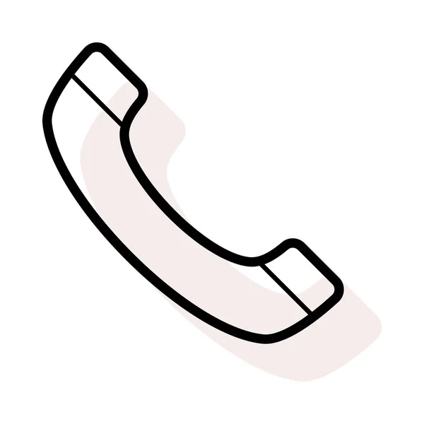 Anrufempfänger Telefon Flaches Symbol Vektor Abbildung — Stockvektor
