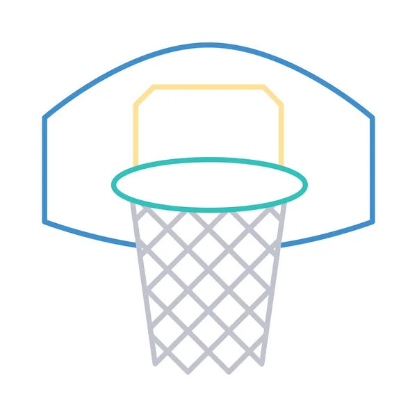 Basketbal Ploché Ikony Izolovaných Bílém Pozadí Vektor Ilustrace — Stockový vektor