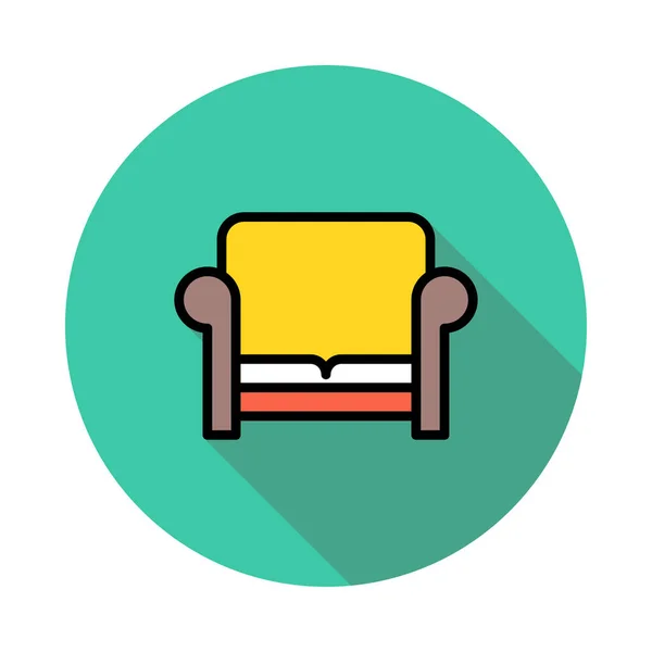 Sofa Platte Pictogram Vector Illustratie — Stockvector