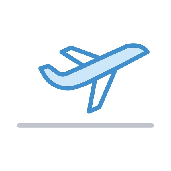 Start Flugzeug Flaches Symbol Vektor Illustration — Stockvektor