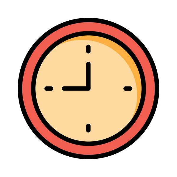 Wall Clock Flat Icon Vector Illustration — Stock Vector