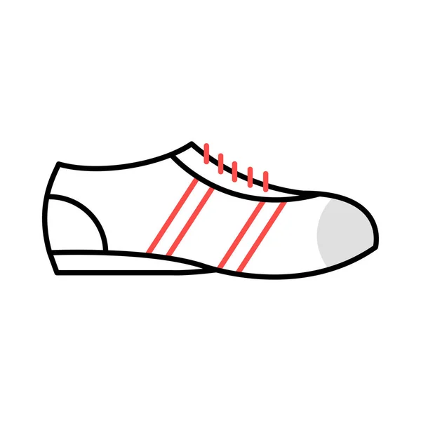 Jogger Sneaker Flat Ikonen Isolerad Vit Bakgrund Vektor Illustration — Stock vektor