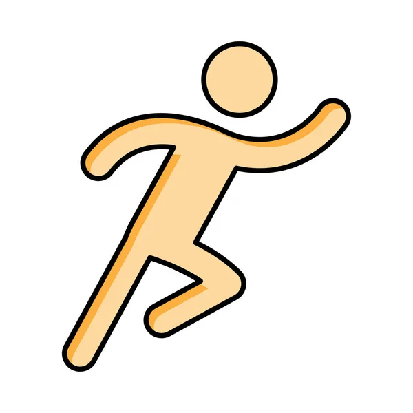 Marathon Runner Flat Icon Isolated White Background Vector Illustration — Stock Vector