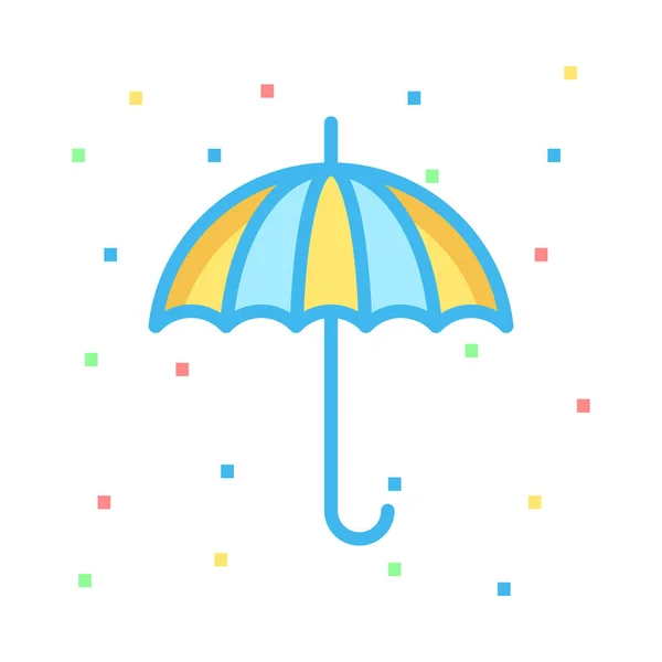 Paraguas Lluvia Icono Plano Vector Ilustración — Archivo Imágenes Vectoriales