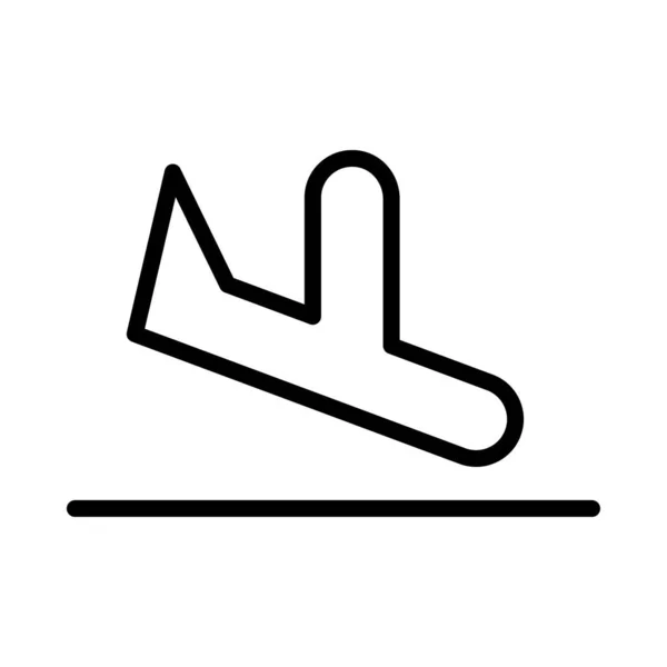 Landing Airplane Flat Icon Vector Illustration — Stock Vector