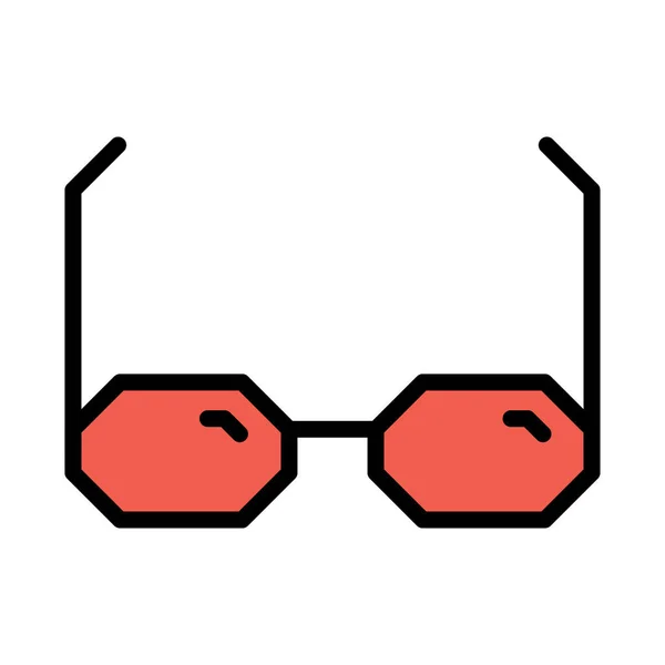 Ikona Płaskie Okulary Mody Wektor Ilustracja — Wektor stockowy