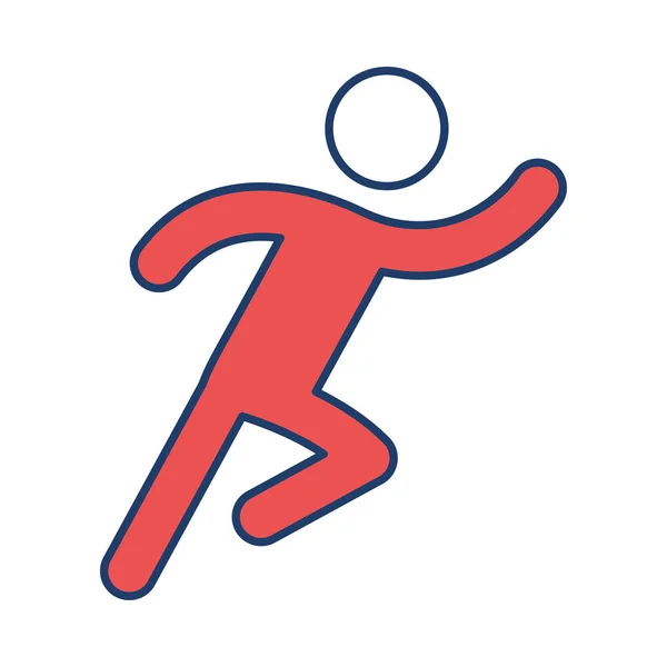 Marathonläufer Flaches Symbol Isoliert Auf Weißem Hintergrund Vektor Illustration — Stockvektor