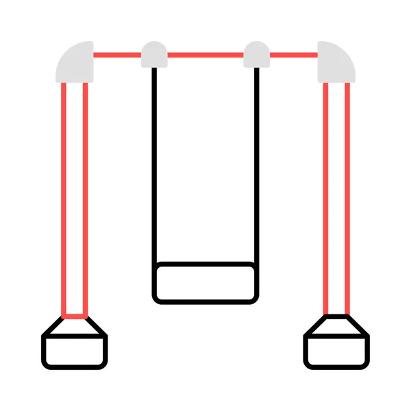 Park Swing Flat Ikonen Isolerad Vit Bakgrund Vektor Illustration — Stock vektor