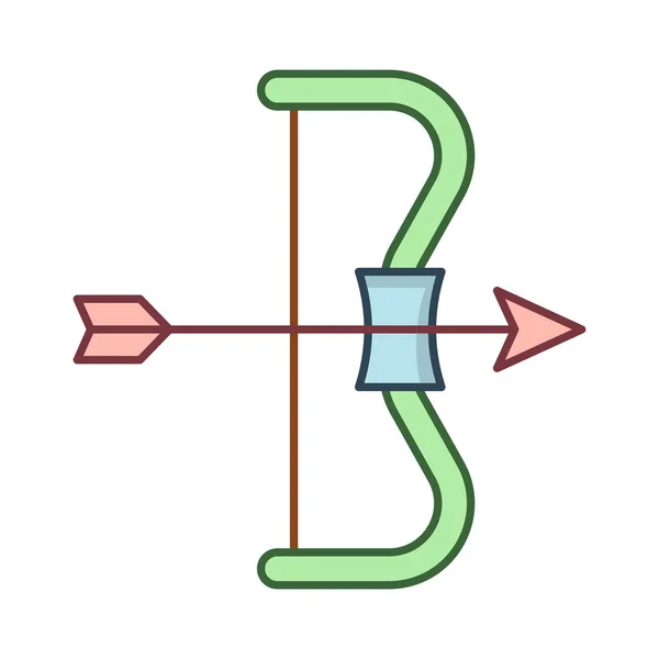 Arqueiro Arco Seta Ícone Plano Isolado Fundo Branco Vetor Ilustração — Vetor de Stock