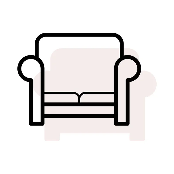 Sofa Flat Icon Vector Illustration — Stock Vector