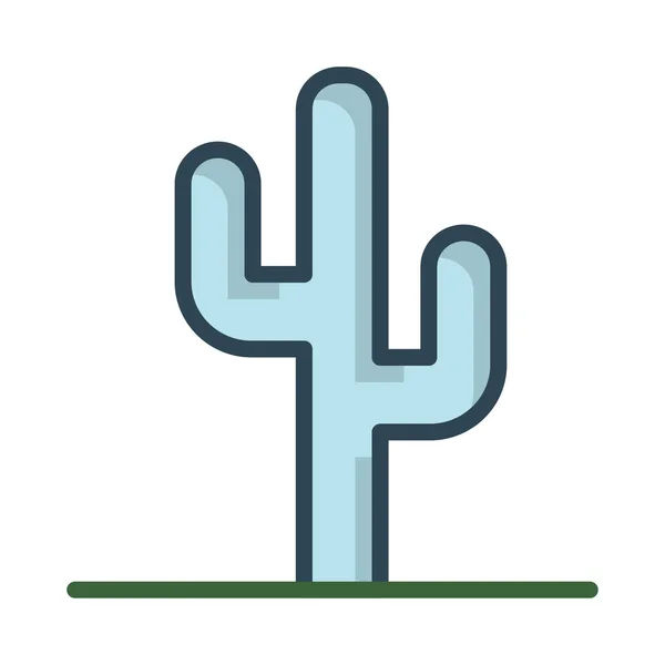 Icona Piatta Cactus Vettore Illustrazione — Vettoriale Stock