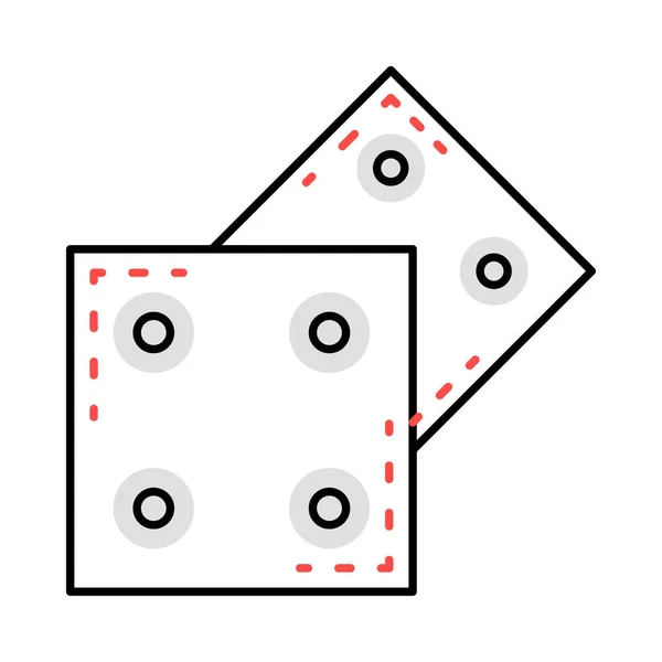 Würfelspiel Flaches Symbol Isoliert Auf Weißem Hintergrund Vektor Illustration — Stockvektor