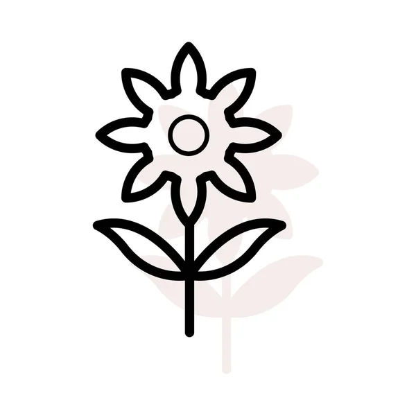 Blume Flaches Symbol Vektor Illustration — Stockvektor