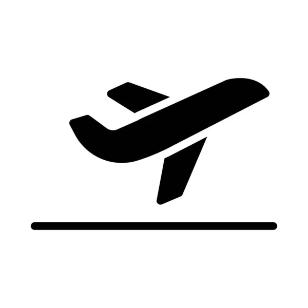 Despegue Avión Plano Icono Vector Ilustración — Vector de stock