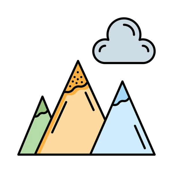山与云平图标查出在白色背景 — 图库矢量图片