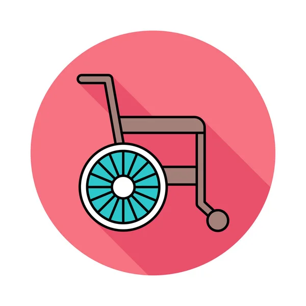 Wheelchair Flat Icon Isolated White Background Vector Illustration — Stock Vector