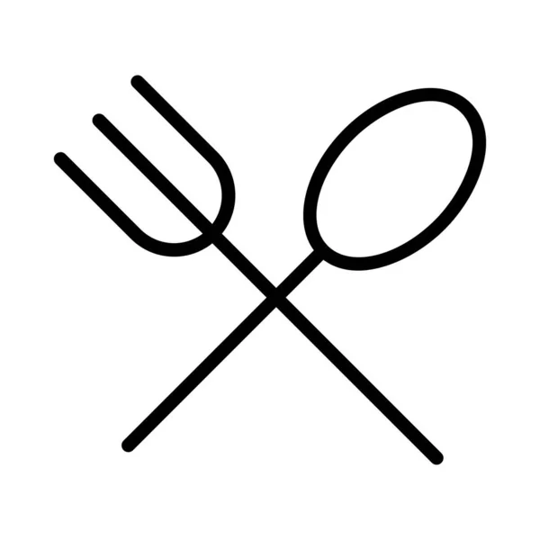 Restaurant Gabel Und Löffel Flaches Symbol Vektor Illustration — Stockvektor