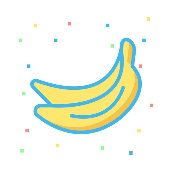 Płaskie Ikona Banany Wektor Ilustracja — Wektor stockowy
