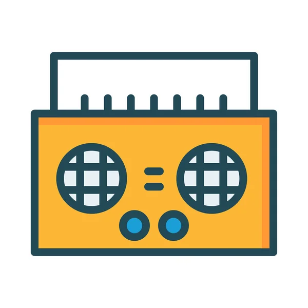 Radio Platte Cassettepictogram Vector Illustratie — Stockvector