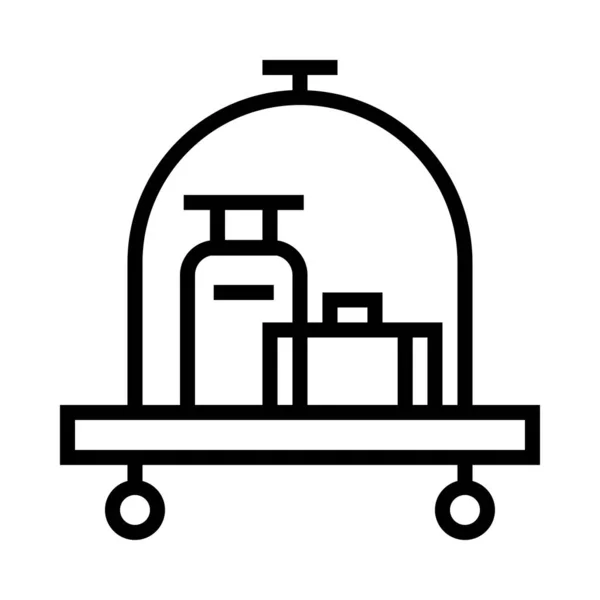 Gepäckwagen Flaches Symbol Vektor Illustration — Stockvektor