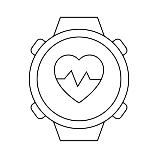 Reloj Con Corazón Icono Plano Vector Ilustración — Vector de stock