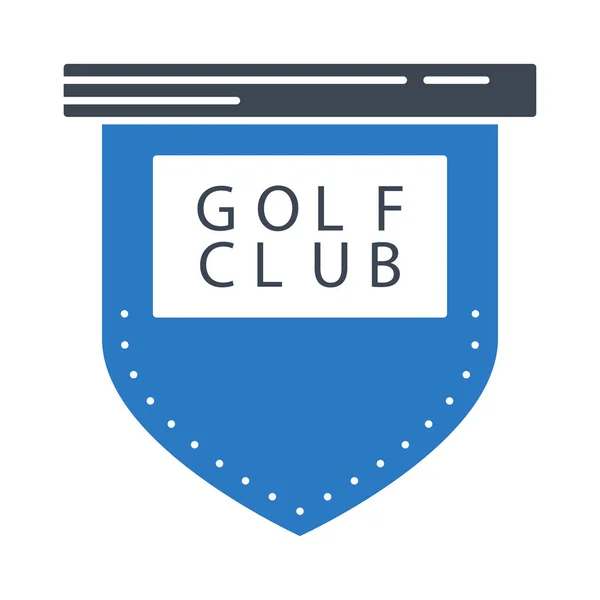 Golf Club Tag Flat Icon Aislado Sobre Fondo Blanco Vector — Vector de stock