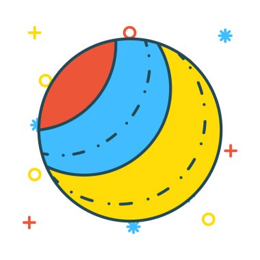 elma meyve düz simgesi, vektör, illüstrasyon