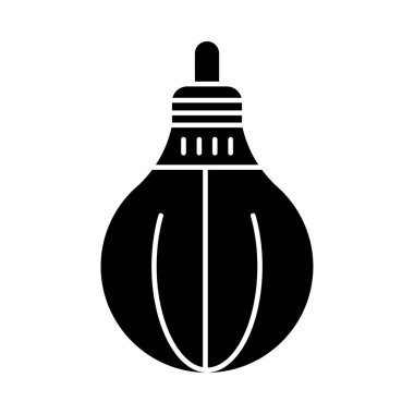 boks torbası düz simgesi beyaz arka plan, vektör, illüstrasyon izole  