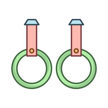 Beyaz arka plan, vektör, illüstrasyon izole jimnastik yüzük düz simgesi