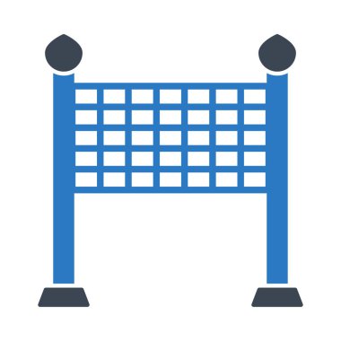 Beyaz arka plan, vektör, illüstrasyon izole voleybol net düz simgesi