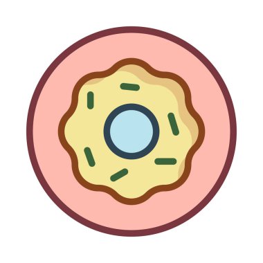 tatlı kurabiye düz simgesi, vektör, illüstrasyon