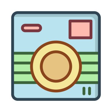 kamera düz simgesi, vektör, illüstrasyon, fotoğraf kavramı 