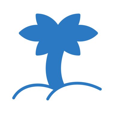 palmiye ağacı beach düz simgesi, vektör, illüstrasyon  