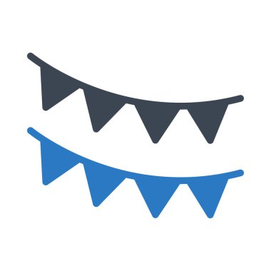 bayrak dekorasyon düz simgesi, vektör, illüstrasyon  