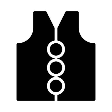 yelek düz simgesi, vektör, illüstrasyon