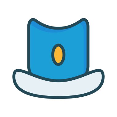 moda şapka düz simgesi, vektör, illüstrasyon