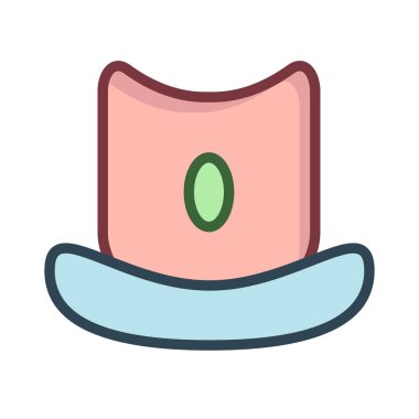 moda şapka düz simgesi, vektör, illüstrasyon