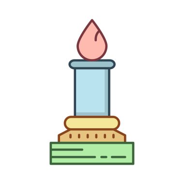 memorial mum düz simgesi beyaz arka plan, vektör, illüstrasyon izole