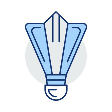 badminton raketle düz simgesi, vektör, illüstrasyon, spor kavramı 