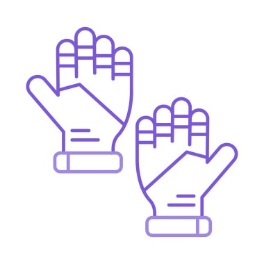 Kriket eldiven düz simgesi beyaz arka plan, vektör, illüstrasyon izole 