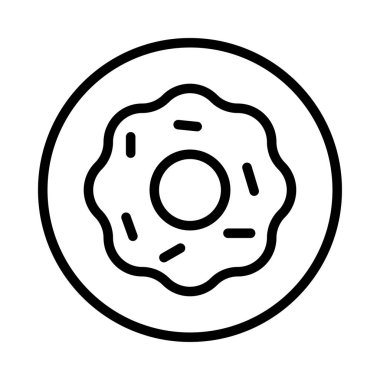 tatlı kurabiye düz simgesi, vektör, illüstrasyon